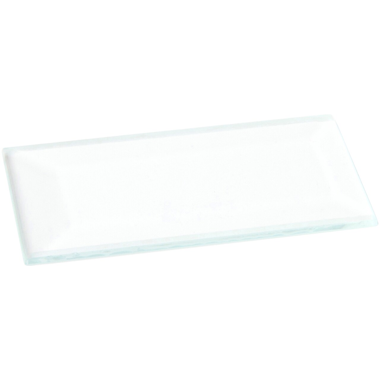 Plymor 1" x 2" Rectangle, 3mm Thick Beveled Clear Glass
